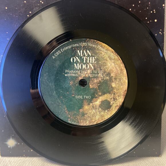 Walter Cronkite "Man On The Moon" CBS News Vinyl 33 Rpm 7” EXCELLENT record - Picture 6 of 6